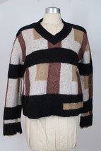 Mu Designer Label M Wool Mohair Colorblock Geometric Sweater - £22.77 GBP