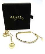 Ahava Jewels Vain Necklace ($140) &amp; Tennis Crystal Bracelet ($58) - 18K ... - £113.69 GBP