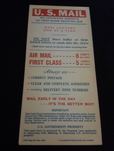 Old Vtg Collectible 1962 U.S. Mail Sign Posting For Mail Slot Mail Drop Off - £63.82 GBP