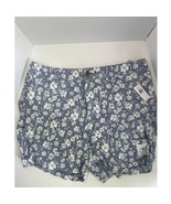 OLD NAVY NWT Size 10 Everyday Short Blue with Floral Print 5&quot; Inseam Hig... - $19.81 CAD