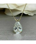 2Ct Pera Taglio Diamanti Finti Pendente Solitario Collana 14k Oro Giallo... - €34,16 EUR