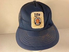 Vintage Miller Lite Pilsner Beer Patch Snapback Hat - £15.73 GBP