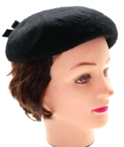 Vintage Black K-M-F Neumann Endler Wool Fascinator Hat With Bow - £10.18 GBP