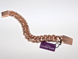 Adami and Martucci Link Chain Bracelet with White Leather, Rose Gold - £139.81 GBP