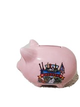 VTG Collectible Novelty Handpainted Souvenir Ceramic Pig Pink Piggy Bank Ohio - £3.15 GBP