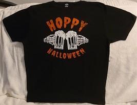Hoppy Halloween Beer Mug Skeleton Hands Alcohol T-SHIRT Shirt - £8.97 GBP+