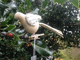 Gisela Graham Music/Hessian Bird on a clip Christmas Decoration Ornament Bauble - £9.55 GBP