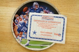 Troy Aikman Football Dallas Cowboys Sports Impressions 8&quot; Plate NOS Original Box - £22.58 GBP