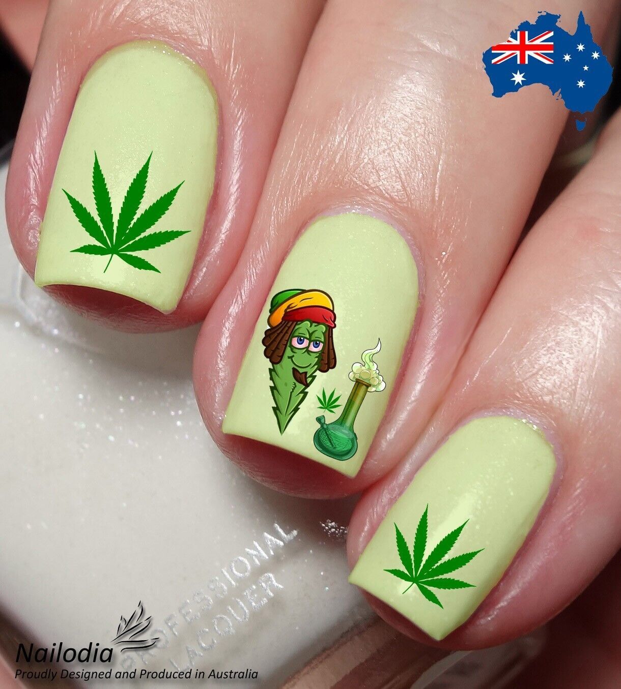 Cannabis Weed Marijuana Smokers Nail Art Decal Sticker Water Transfer Slider