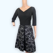 60s Black Silver Party Dress Full Skirt Cocktail Vintage XS - £58.57 GBP