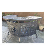 Bar height patio table half moon curve outdoor cast aluminum furniture. - $1,385.01