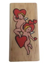 Canadian Maple Rubber Stamp Chubby Cherubs Valentines Day Angels Love Hearts - £7.98 GBP