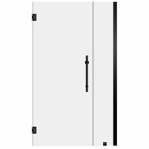34-35"Wx72"H Pivot Frameless Shower Door ULTRA-E Matte Black by LessCare - $710.82