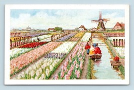 Artist View Tulip Field and Windmill UNP Unused WB Postcard L2 - £2.37 GBP