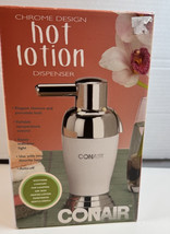 Conair Hot Lotion Dispenser Heated Warmer Spa Hand Body Chrome White New... - $42.08