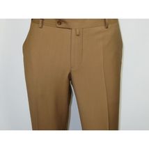 Men's MONO Turkey Slacks 100% Wool Plain Front Slim Fit 2502-10 Camel image 5