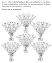 6 Pcs Metallic Foil Spray Centerpiece Summer Party Star Table Decoration... - $24.63