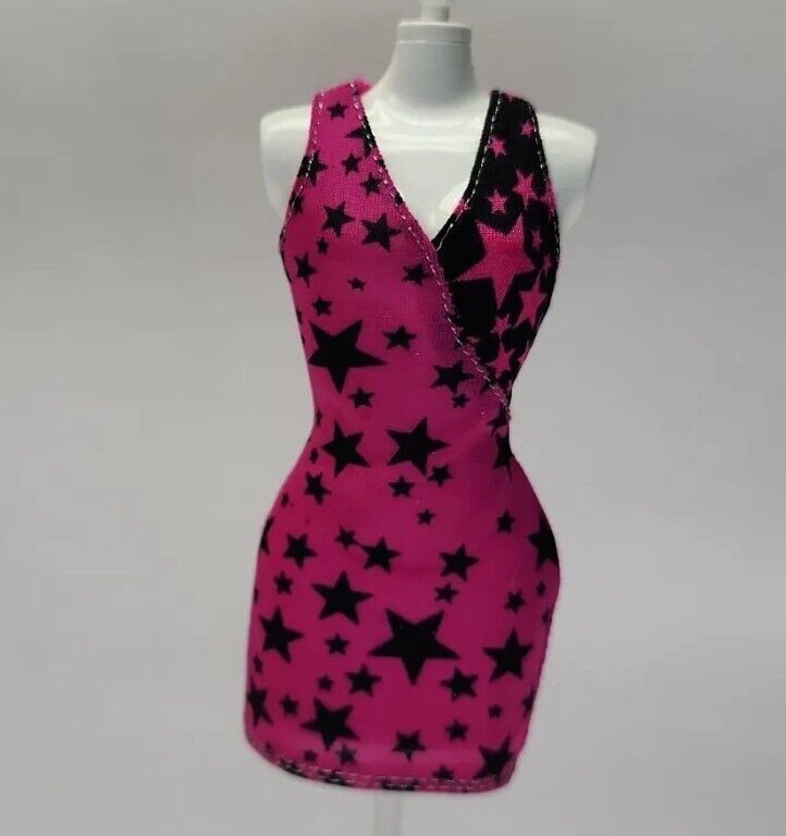 Primary image for 2012 Mattel Barbie Fashionistas Fashion Hot Pink Dress with Stars # X7843