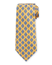 New Ermenegildo Zegna Fancy Diamonds Yellow Silk Tie - $150.00