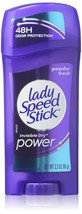 Lady Speed Stick Deodorant 2.3 Ounce Powder Fresh Invisi Dry (68ml) (2 Pack) - £16.77 GBP