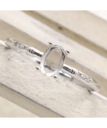 Fashion 6x8mm Semi Mount Ring Handmade Engagement Ring 925 Sterling Silv... - £52.71 GBP