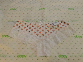 Rue 21 Women&#39;s Cotton Boyshort Panties Size X-LARGE White W Peaches Lace... - £8.41 GBP