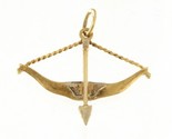 Bow and arrow Unisex Charm 14kt Yellow and White Gold 370910 - £192.67 GBP