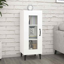 Modern Wooden Narrow Sideboard Storage Cabinet Unit With Glass Door Metal Legs - £40.71 GBP+