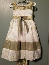 Swea’ Pea &amp; Lilli - Ivory and Green Lined Dress Size 3T         B4 - $11.65