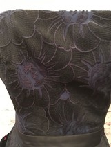 Bebe Vibrant Contrast Yoke Black Blue Floral Fit &amp; Flare Dress Size 0 New! - £53.73 GBP