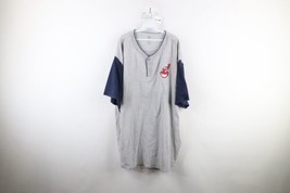 Vtg Majestic Mens 3XLT Distressed Chief Wahoo Cleveland Indians Baseball Jersey - £39.52 GBP