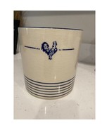 Cracker Barrel Rooster Crock Utensil Holder - Ceramic Crackle Paint - $26.68
