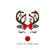 Christmas Elk  For Clothing Couples DIY T-Shirt Hoodies Thermal Stickers Boys An - £37.58 GBP