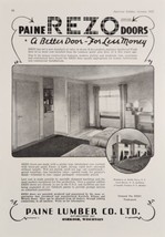 1937 Print Ad Paine REZO Hardwood Flush Doors Made in Oshkosh,Wisconsin - £14.65 GBP