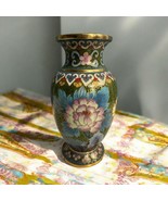 Chinese Enamel Cloisonne Floral Bird  Vase Vintage 6” Tall Made In China - $60.06 CAD