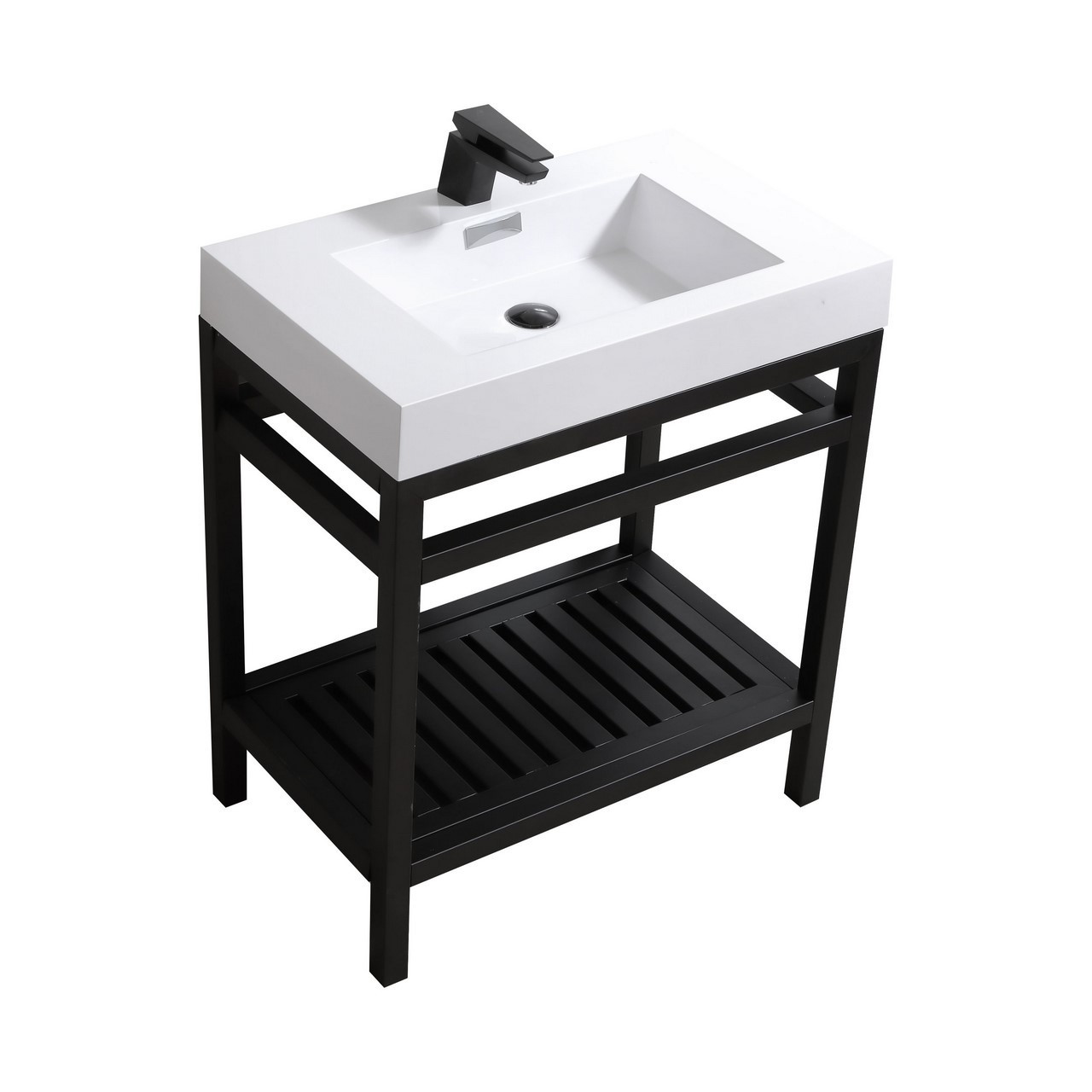 Cisco 30" Stainless Steel Console with Acrylic Sink - Matt Black - $1,044.30