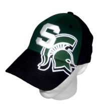 Michigan State Spartans L/XL Baseball Cap Hat Fitted Embroidered Green Black - $18.99
