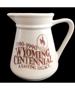 1890 - 1990 Wyoming Centennial Pitcher Jug Henderson Dart Nebraska Ceram... - $31.98 CAD
