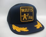 Watts Patch Hat Damaged Broken Bill VTG Blue Scrambled Eggs Snapback Tru... - $19.99