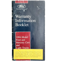 1994 Ford Motor Company Warranty Information Booklet Vintage Automobilia... - $27.43 CAD