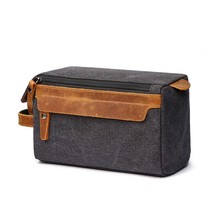 Toiletry Bag for Men Shaving Kit Bag Crazy Horse Leather Dopp Kit  Travel Shavin - £37.05 GBP