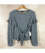 1. STATE Textured Knit Long Sleeve Wrap Front Ruffle Sleeve Top NWT XS - $14.00