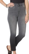 DG2 Diane Gilman Stretch Gray Black Dip Dye Crop Denim Jeans Size 16 NWT - £35.96 GBP