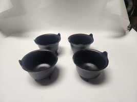 4 Small Cast Cauldron Pot&#39;s Marked D. P. Special 5&quot;dia. x 3-3/4&quot; H. at The Ears - £60.08 GBP