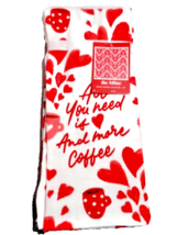 All You Need is Love and Coffee Kitchen Towels Pink Hearts on White Set of 2 NEW - £12.35 GBP