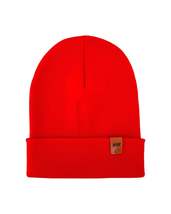 HAAKWEAR Knit Cuffed Classic Beanie / Hat - Scarlet Red, Made in USA - £23.01 GBP