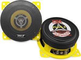 Pyle PLG4.2 4 Inch 140 Watt Car Two Way Speaker System - Yellow (Open Box) - $431.04 MXN