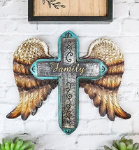 Rustic Western Scroll Art Angel Winged Family Distressed Faux Wood Wall ... - $25.99