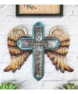 Rustic Western Scroll Art Angel Winged Family Distressed Faux Wood Wall ... - $35.62 CAD