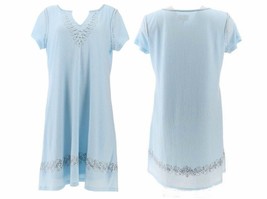 Haute Hippie Tribe Clear Sky Baby Blue Sequin Embellished Knit Dress Siz... - $44.99